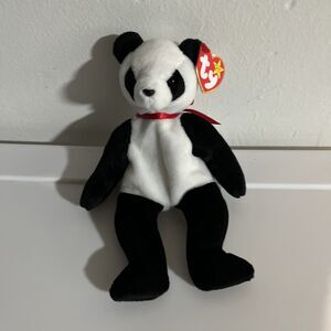 TY Beanie Baby Panda Bear Fortune 1997 Tag Errors Rare Retired